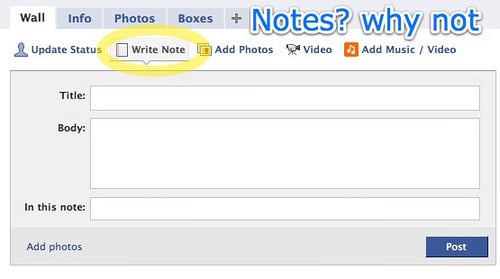 Facebook | Profile
Notes