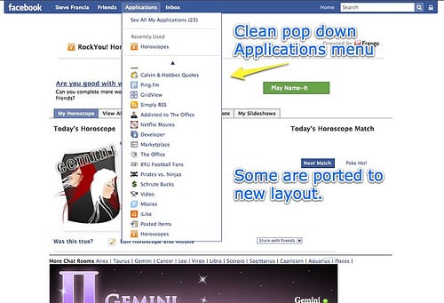 Facebook 2 | Applications Menu -
Horoscopes
